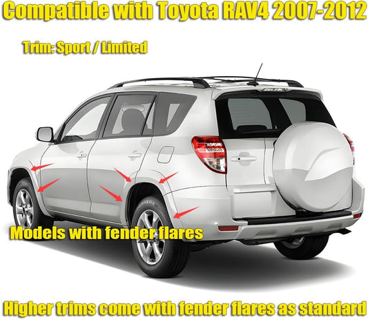 Toyota RAV4 Mud Flaps, Car Mudguard Fender Splash Guards for Toyota RAV4 2007-2012 with Fender Flares