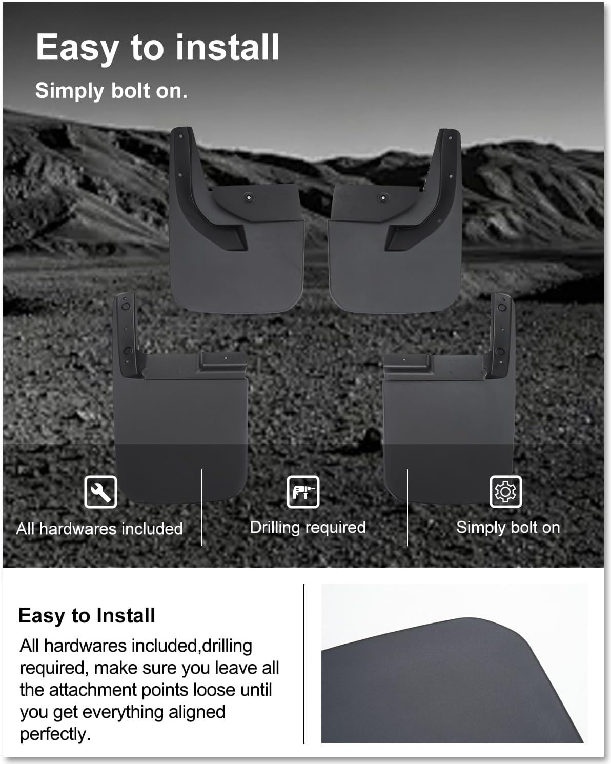 OEM Style Mud Flaps Compatible with Jeep Wrangler (2018-2026) - OEM Style