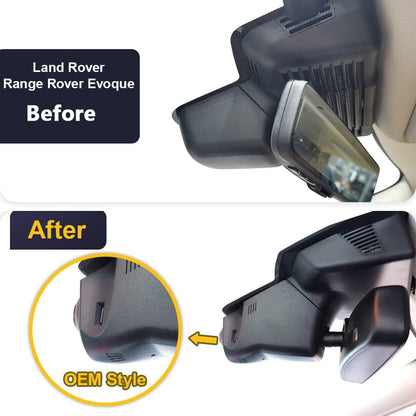 Land Rover Range Rover Evoque Dash Cam (2020-2024), Factory OEM Style, 2160P UHD Video, WiFi Connect & APP