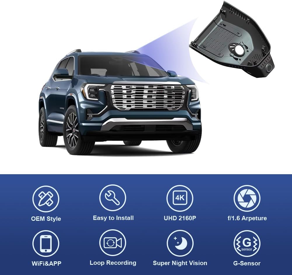 OEM Factory Look Dash Cam for GMC Terrain (2025-2026) - Front 4K + Rear 1080P