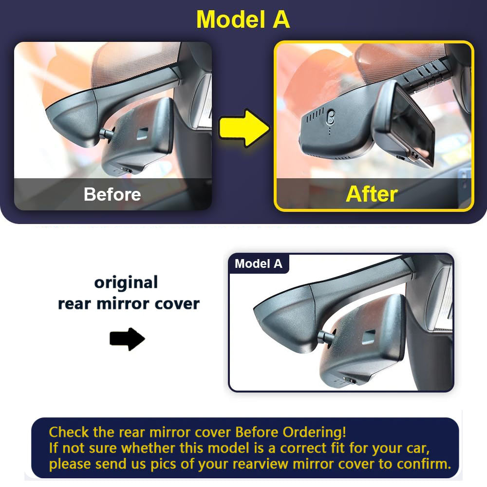 Integrated OEM Look Dash Cam Compatible with Volkswagen Atlas 2018-2026 (Model A/Slim-Tail)