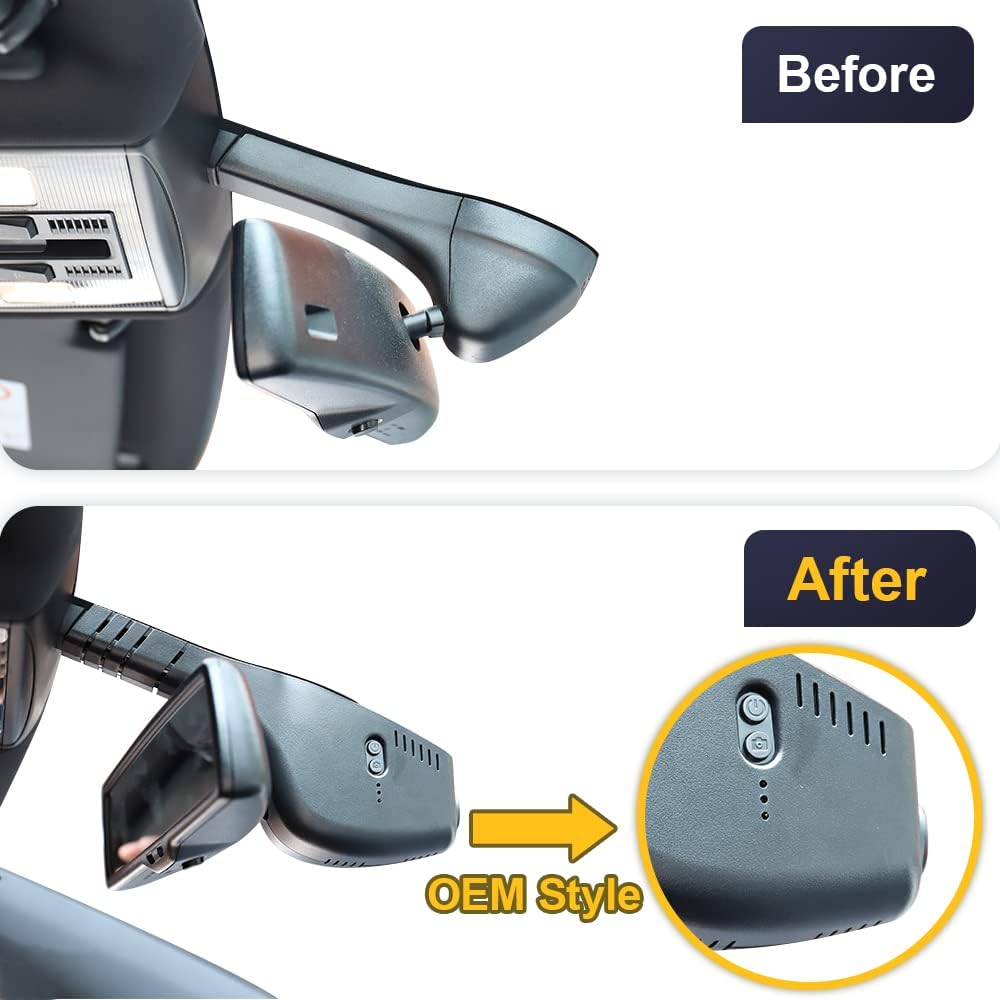 Integrated OEM Look Dash Cam Compatible with Volkswagen Atlas 2018-2026 (Model A/Slim-Tail)
