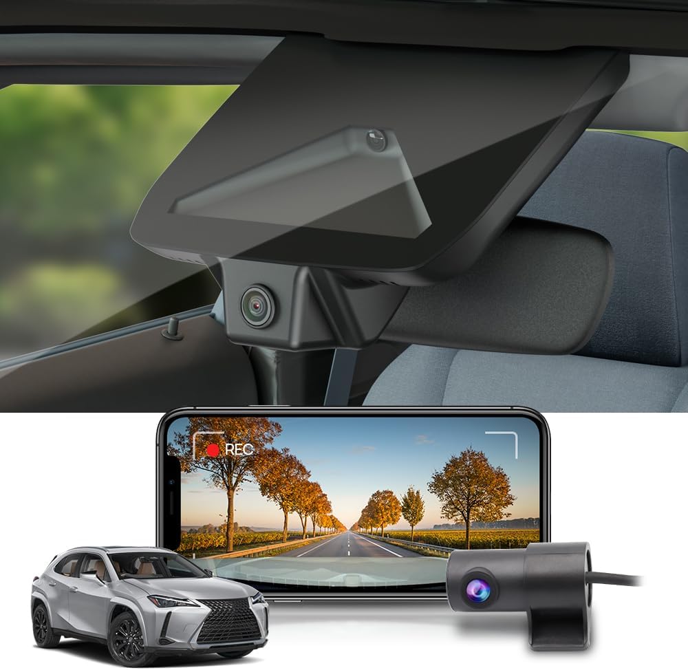 Integrated OEM Look Dash Cam Compatible with Lexus UX (2025-2026) - Front 4K + Rear 1080P