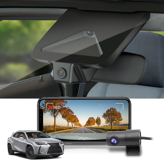 Integrated OEM Look Dash Cam Compatible with Lexus UX (2025-2026) - Front 4K + Rear 1080P