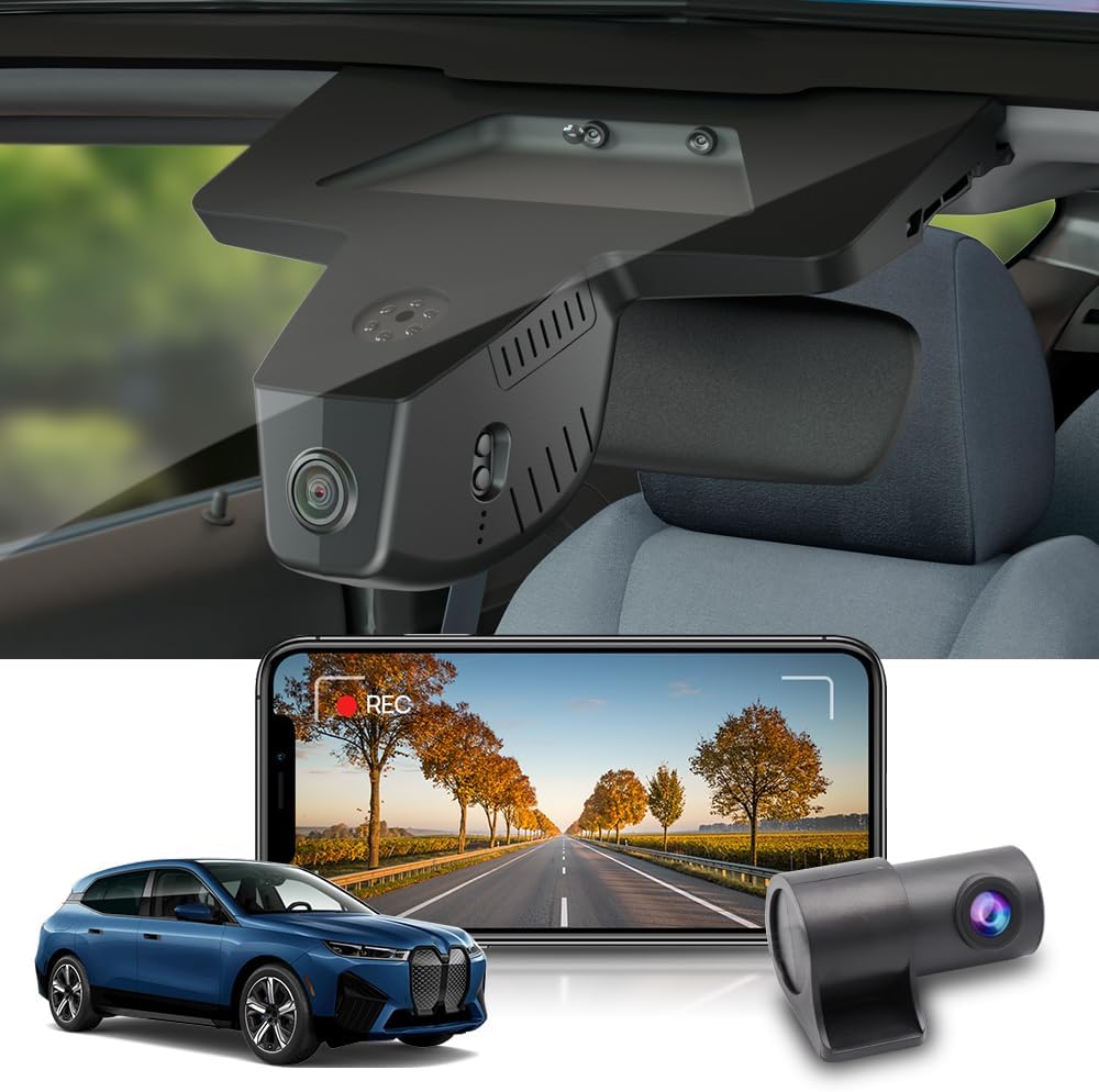 Integrated OEM Look Dash Cam Compatible with BMW iX (2022-2026) - Front 4K + Rear 1080P