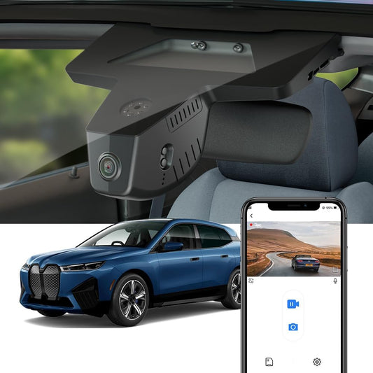 BMW iX Dash Cam (2022-2026), OEM Factory Look, UHD 2160P Video, WiFi & APP Connect, Loop Recording