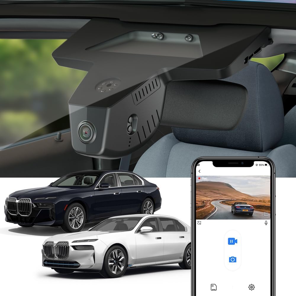 BMW 7 Series & i7 Dash Cam (2023-2026), OEM Factory Look, UHD 2160P Video, WiFi & APP, Easy to Install