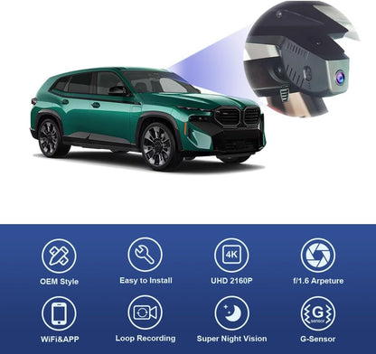 Integrated OEM Look Dash Cam Compatible with BMW XM (2023-2025) - Front 4K + Rear 1080P