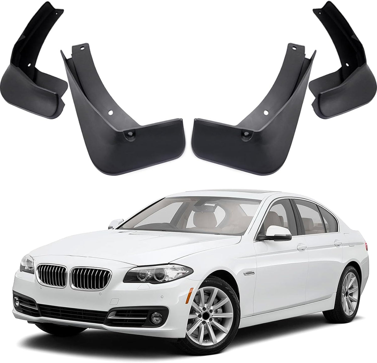 OEM Style Mud Flaps Compatible with BMW 5-Series Sedan (2011-2016) - OEM Style