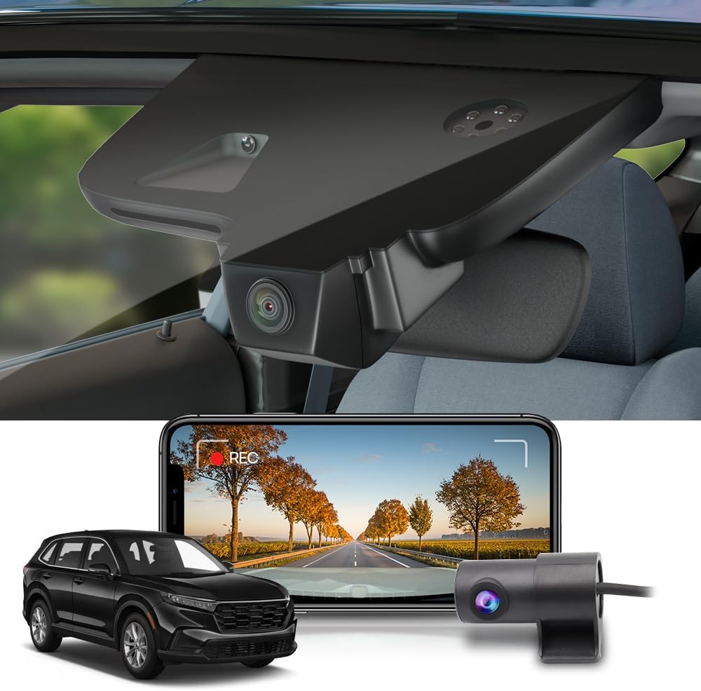 Honda CR-V Dash Cam (2023-2026), OEM Factory Look Front 4K+Rear 1080P Dash Cam, 128G