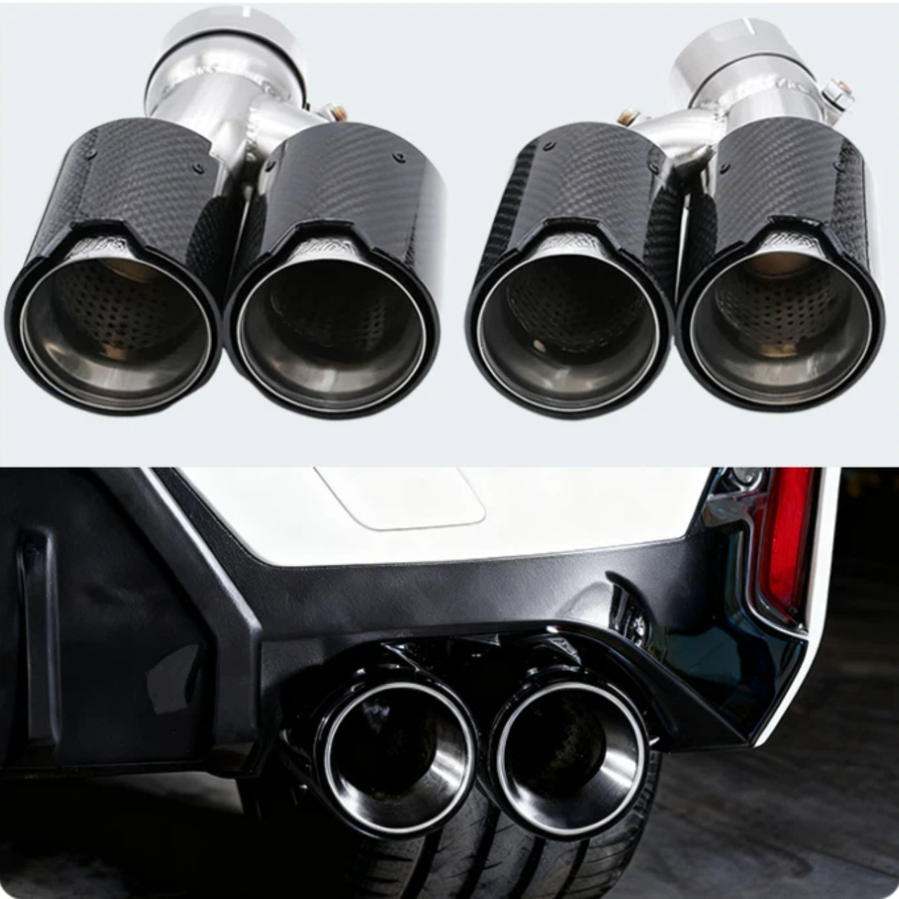 BMW 5 Series Carbon Fiber Quad Exhaust Tips