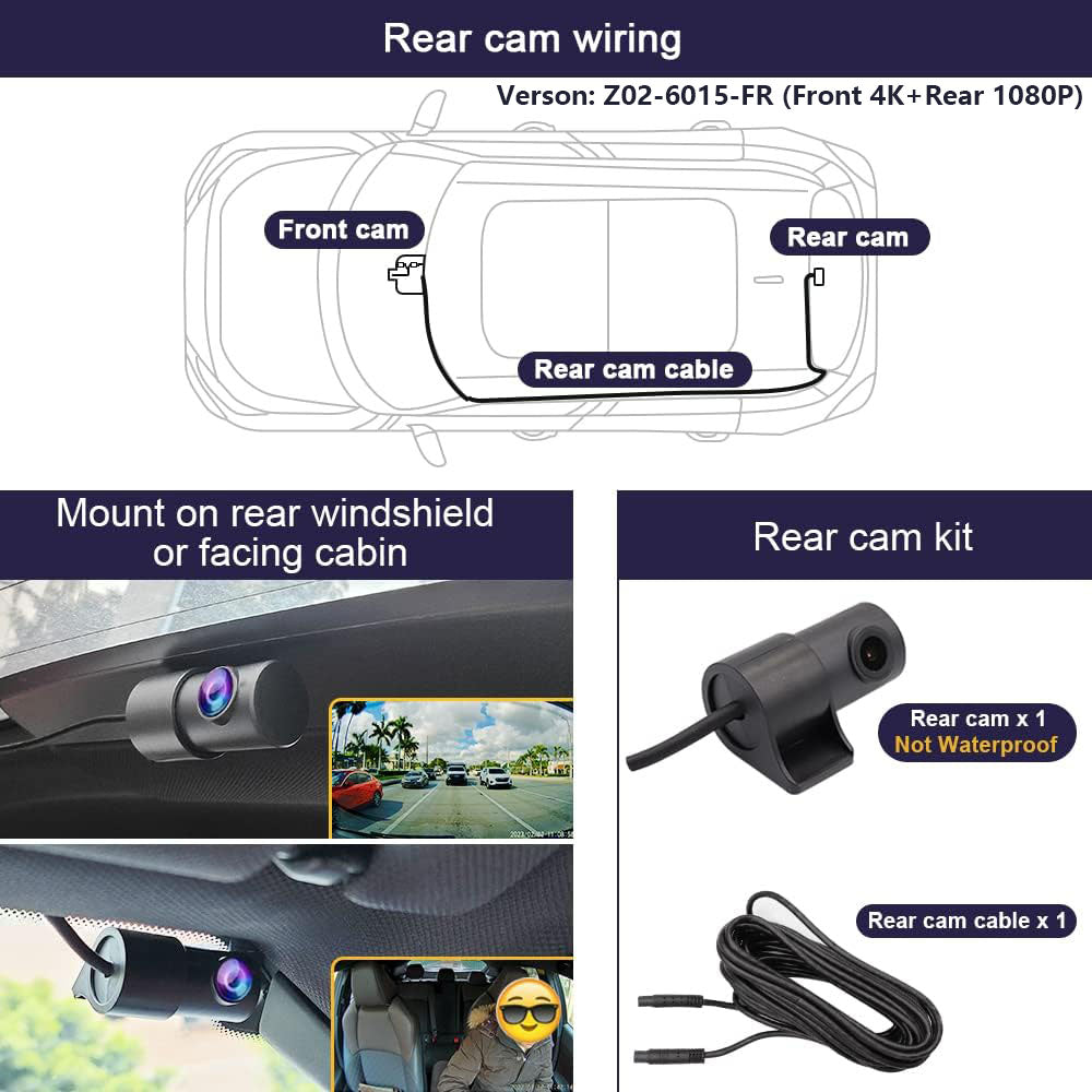 UHD 2160P 4K Dash Cam for Land Rover Range Rover 2010-2017, Built-in WiFi & APP, 64GB Card