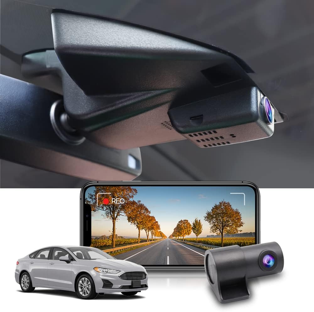 OEM Style Dash Cam Compatible with Ford Fusion (2013-2020) - Front 4K + Rear 1080P