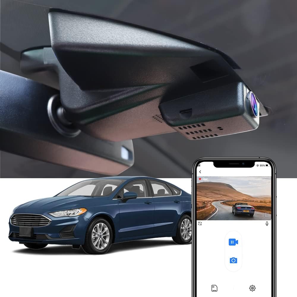 OEM Style Dash Cam Compatible with Ford Fusion (2013-2020) - Front 4K + Rear 1080P