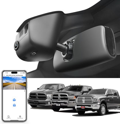 Dodge RAM Dash Cam (2013-2018), OEM Look, UHD 2160P Video, Built-in WiFi & APP, G-Sensor