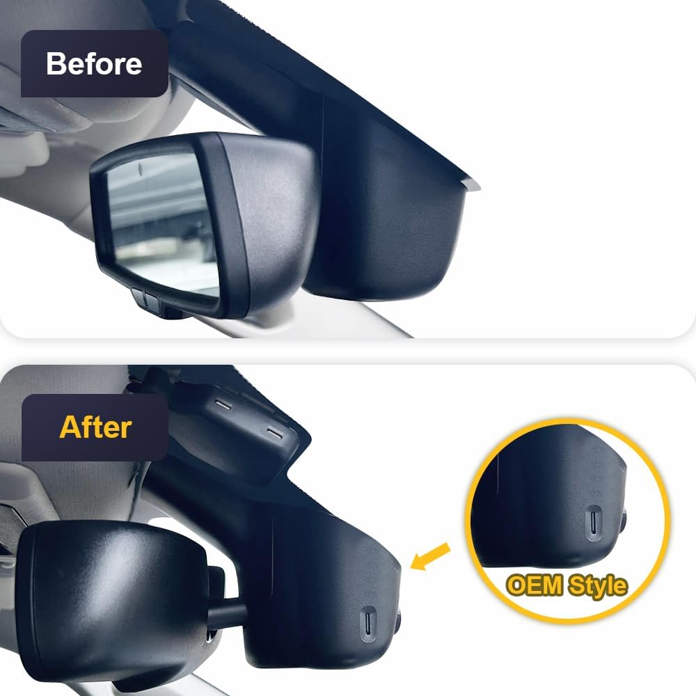 Dodge RAM Dash Cam (2013-2018), OEM Look, UHD 2160P Video, Built-in WiFi & APP, G-Sensor