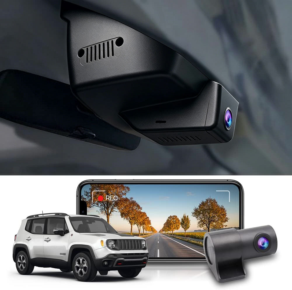 Jeep Renegade Dash Cam (2015-2023), OEM Factory Look, Front 4K+Rear 1080P Dash Cam