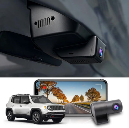 Jeep Renegade Dash Cam (2015-2023), OEM Factory Look, Front 4K+Rear 1080P Dash Cam