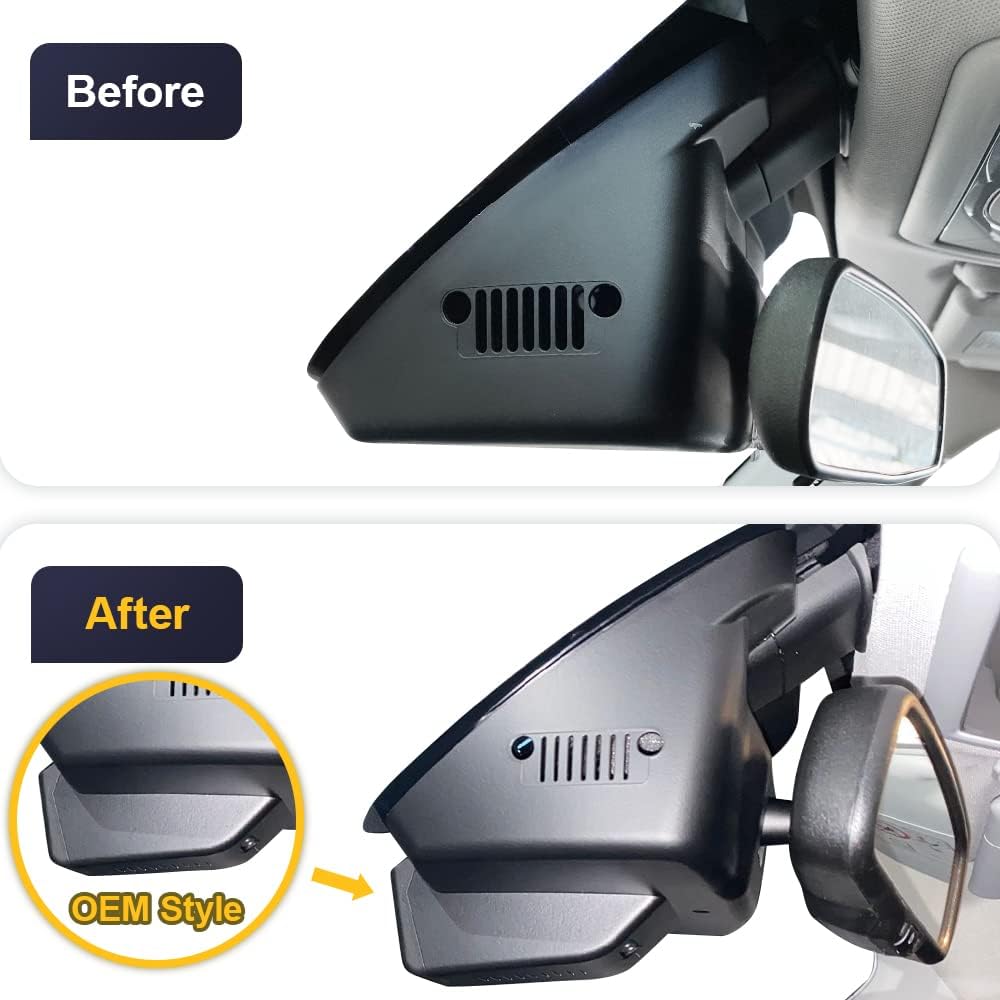 Jeep Renegade Dash Cam (2015-2023), OEM Factory Look, Front 4K+Rear 1080P Dash Cam