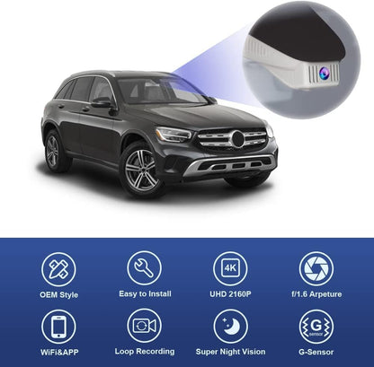 Factory Look Dash Cam Compatible with Mercedes-Benz GLC (2014-2020) - Front 4K + Rear 1080P