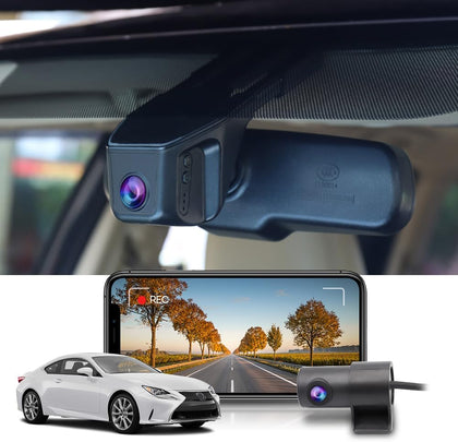 Lexus RC Dash Cam (2014-2017), OEM Factory Look Front 4K+Rear 1080P Dash Cam, Easy to Install