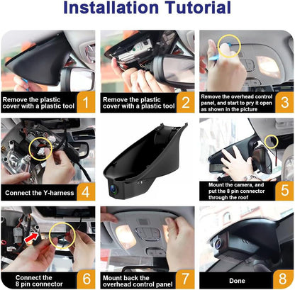 Integrated OEM Look Dash Cam Compatible with Jeep Compass (2018-2025) - Front 4K + Rear 1080P