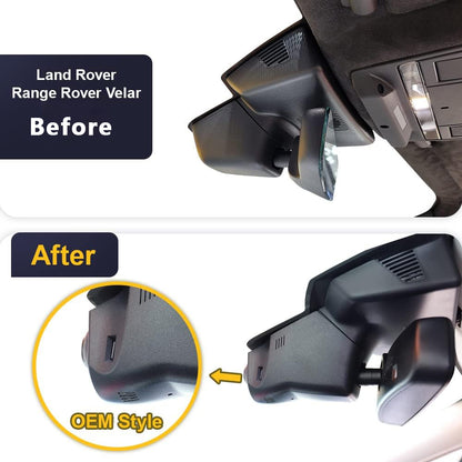 Factory Look Dash Cam Compatible with Land Rover Range Rover Velar (2018-2020) - Front 4K + Rear 1080P