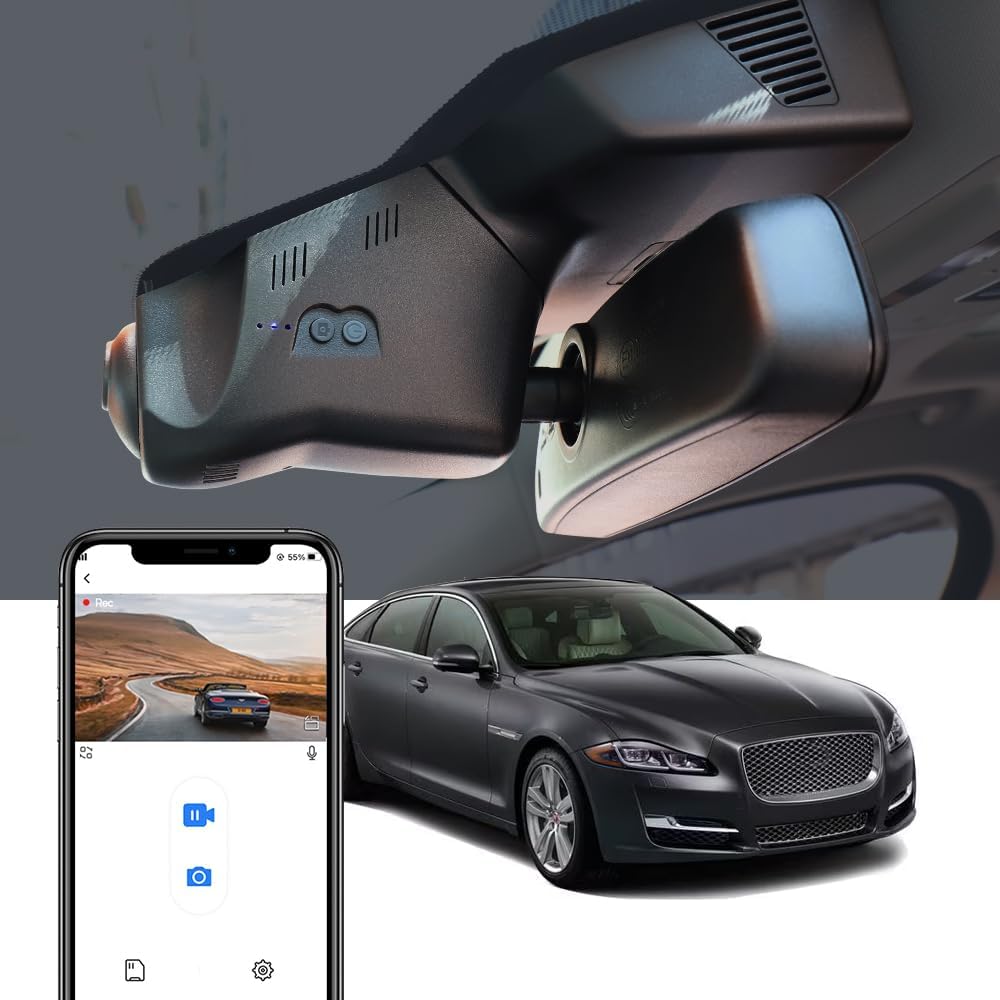 Jaguar XJ XJL Dash Cam (2016-2019), Custom Fit OEM Look, 2160P UHD Video, Loop Recording