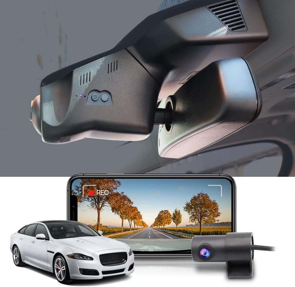 Jaguar XJ XJL Dash Cam (2016-2019), Custom Fit OEM Look, 2160P UHD Video, Loop Recording