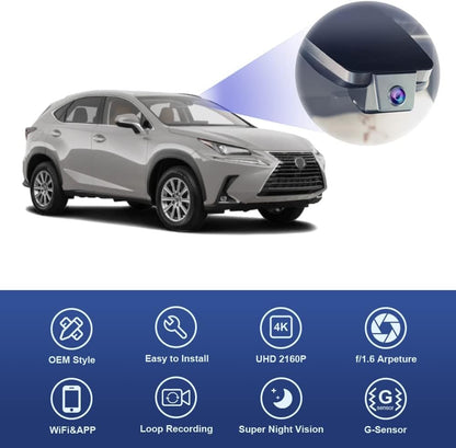 Integrated OEM Look Dash Cam Compatible with Lexus NX (2018-2021) - Front 4K + Rear 1080P