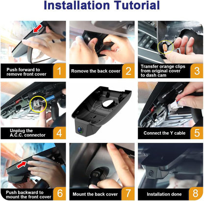 OEM Factory Look Dash Cam for Toyota Highlander (2017-2019) - Front 4K + Rear 1080P