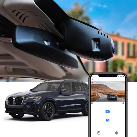 BMW X3/X3 M Dash Cam (2018-2024), Factory OEM Style, UHD 2160P Video, Built-in WiFi & APP, 64GB/128GB Card