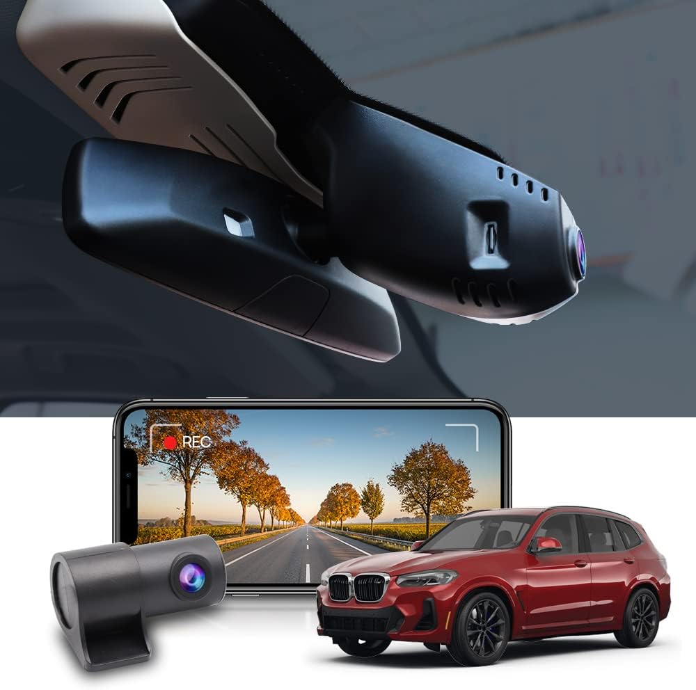 BMW X3/X3 M Dash Cam (2018-2024), Factory OEM Style, UHD 2160P Video, Built-in WiFi & APP, 64GB/128GB Card