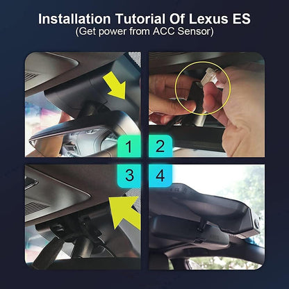 Integrated OEM Look Dash Cam Compatible with Lexus ES (2019-2025) - Front 4K + Rear 1080P