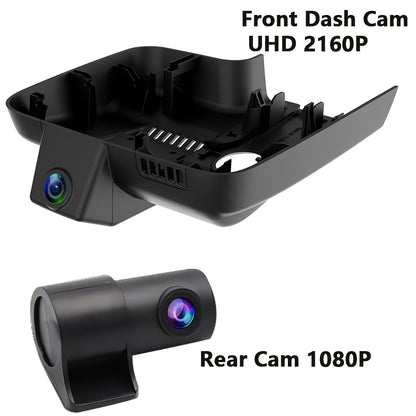 Integrated OEM Look Dash Cam Compatible with Cadillac XT4 (2019-2023) - Front 4K + Rear 1080P