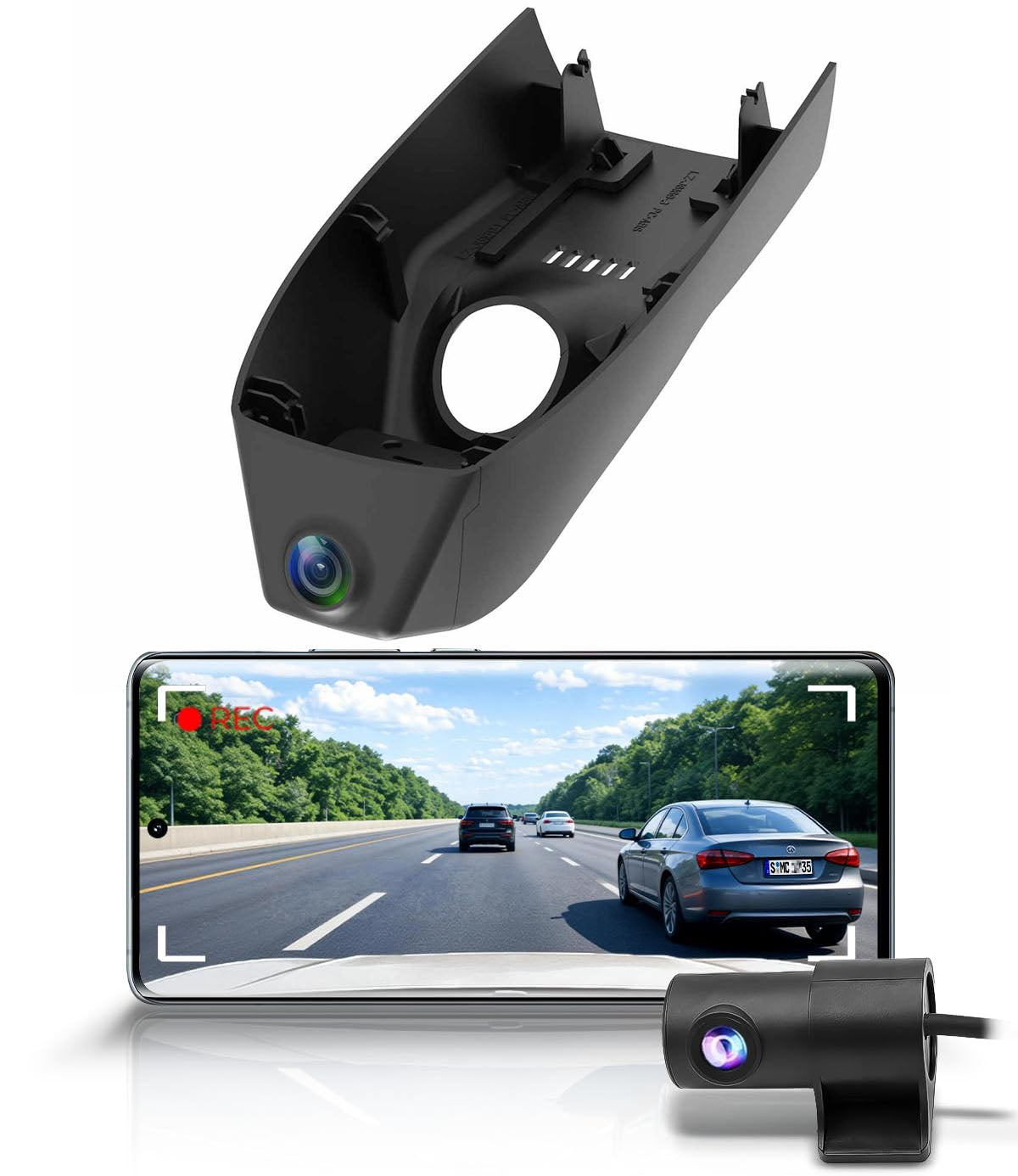 OEM Factory Look Dash Cam for Cadillac XT5 (2020-2026) - Front 4K + Rear 1080P