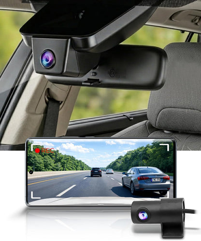 Integrated OEM Look Dash Cam Compatible with Toyota RAV4 2019-2021 (No Vents) - Front 4K + Rear 1080P