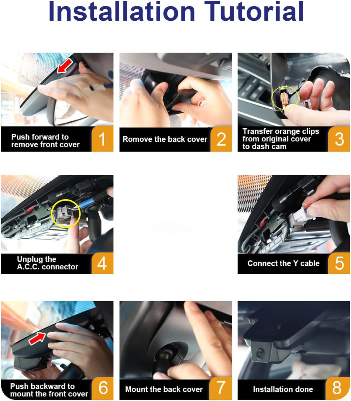 Integrated OEM Look Dash Cam Compatible with Toyota RAV4 2019-2021 (No Vents) - Front 4K + Rear 1080P