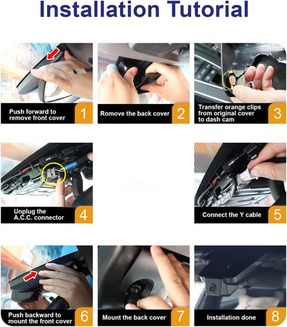Integrated OEM Look Dash Cam Compatible with Toyota RAV4 2019-2021 (No Vents) - Front 4K + Rear 1080P