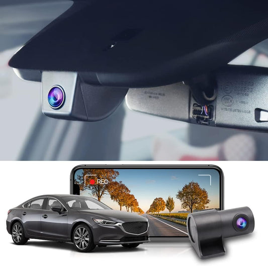 2018-2021 Mazda 6 Dash Cam (No Sunroof), OEM Factory Look Front 4K+Rear 1080P Dash Cam, Parking Sensor