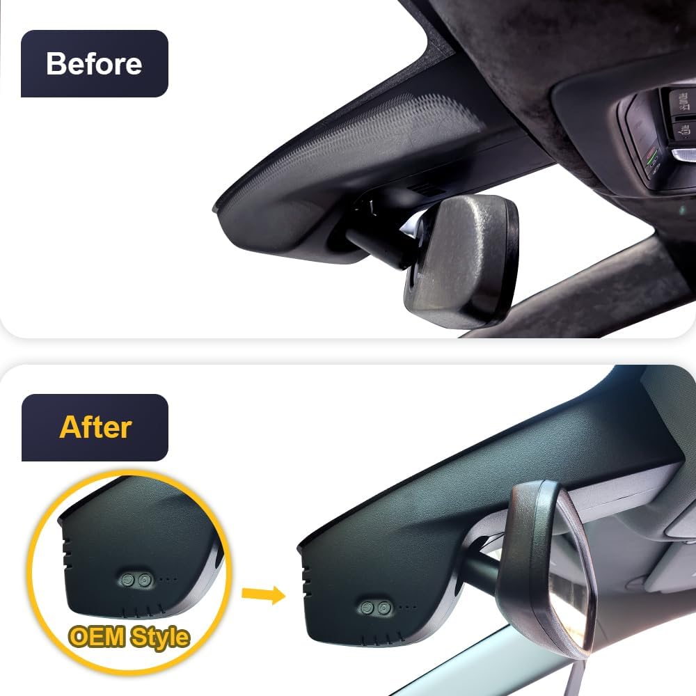 OEM Look Dash Cam for Chevrolet Chevy Blazer 2019-2024 (No Vents) - Front 4K + Rear 1080P