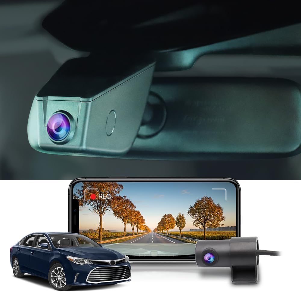 Toyota Avalon Dash Cam 2011-2017 (12 Pin), OEM Look, UHD 2160P Video, Built-in WiFi & APP, G-Sensor