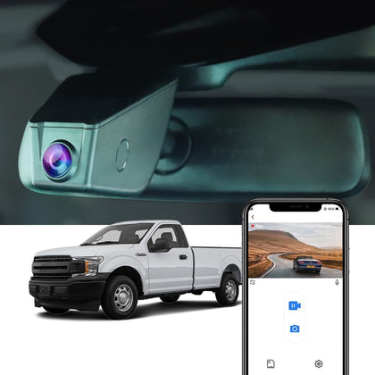 Factory Look Dash Cam Compatible with Ford F150 2013-2026 (with Screw) - Front 4K + Rear 1080P