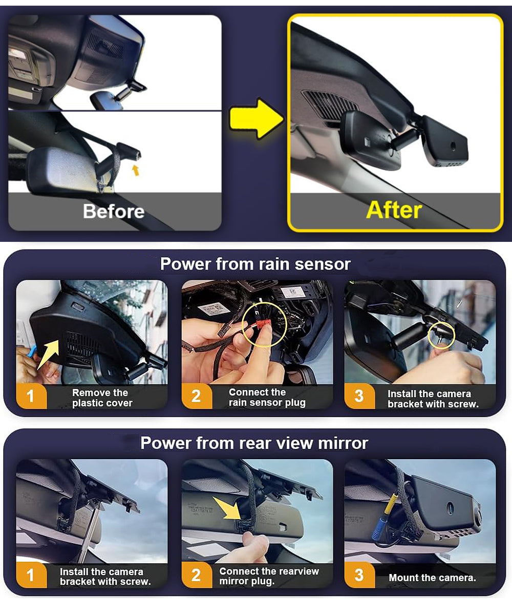 Ford Explorer Dash Cam (2011-2023), Factory Fit OEM Look, 2160P UHD Video, Loop Recording