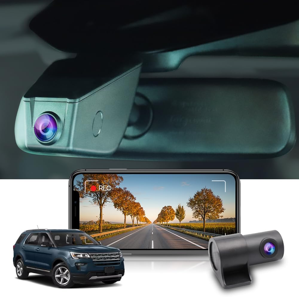 Ford Explorer Dash Cam (2011-2023), Factory Fit OEM Look, 2160P UHD Video, Loop Recording