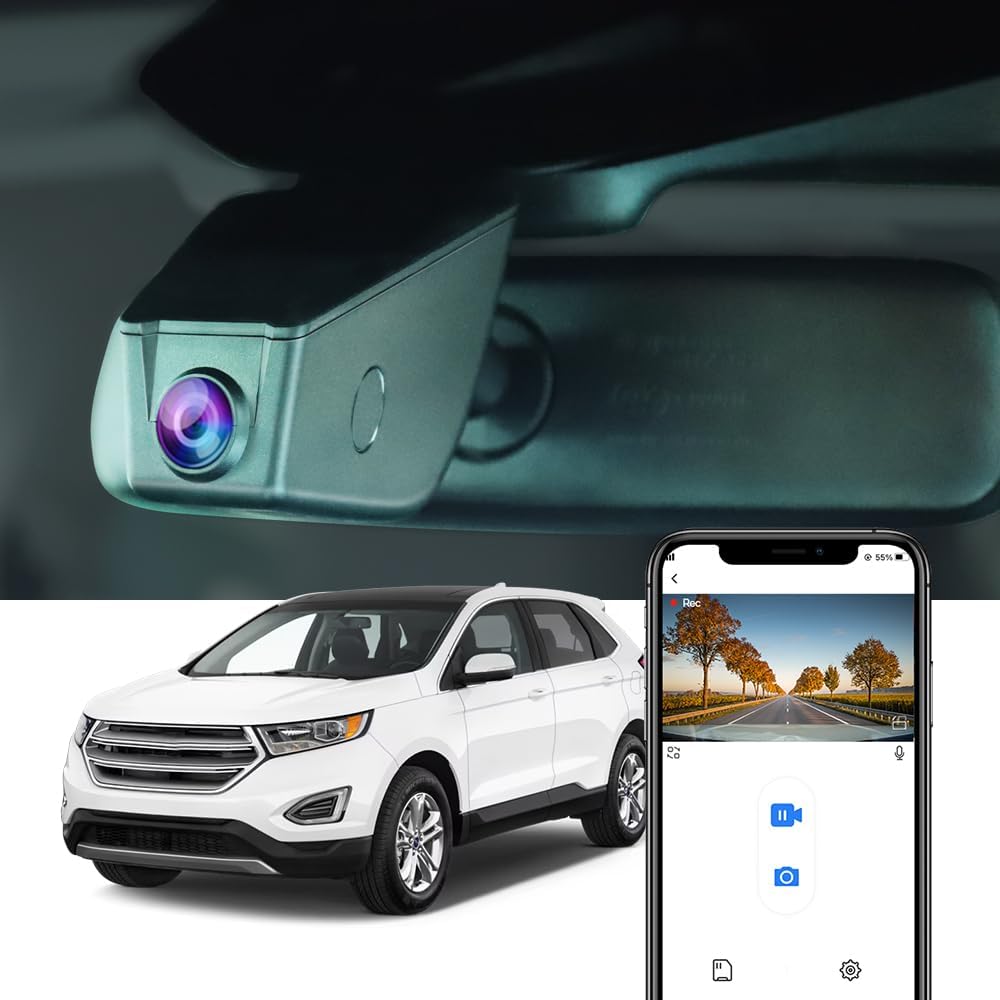 Ford Edge Dash Cam (2011-2018), Factory Fit OEM Look, 2160P UHD Video, Built-in WiFi & APP