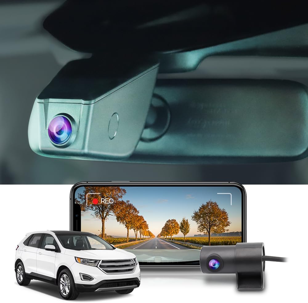 Ford Edge Dash Cam (2011-2018), Factory Fit OEM Look, 2160P UHD Video, Built-in WiFi & APP