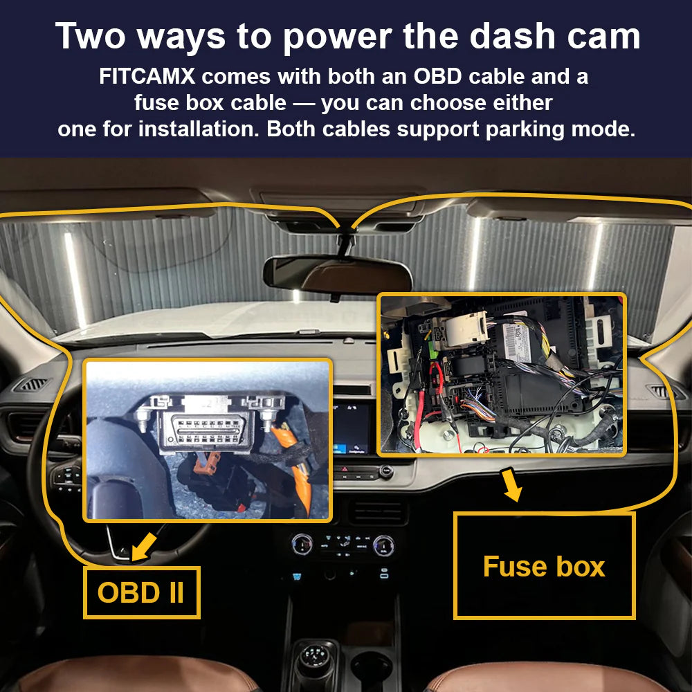 Integrated OEM Look Dash Cam Compatible with Toyota Highlander (2015-2016) - Front 4K + Rear 1080P