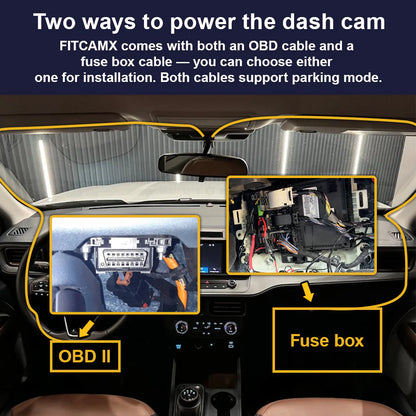 Integrated OEM Look Dash Cam Compatible with Toyota Highlander (2015-2016) - Front 4K + Rear 1080P