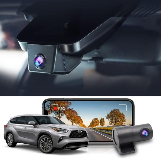 OEM Factory Look Dash Cam for Toyota Highlander (2017-2019) - Front 4K + Rear 1080P
